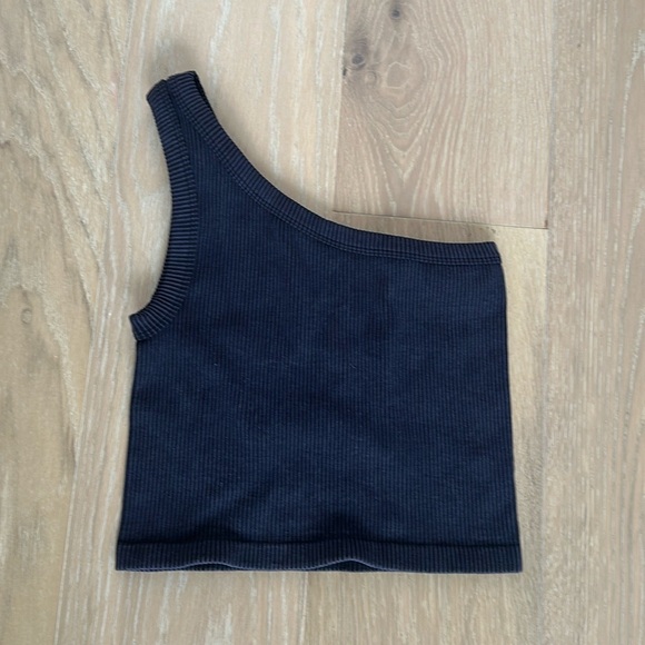 Savvi Women’s One Shoulder Tank Top Ribbed Pickleball Athleisure Brunch Pilates - Picture 3 of 11